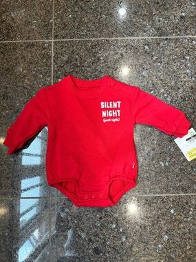Silent Night Red Baby Bodysuit